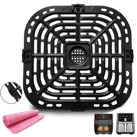 Crisper Plate Tray Rack for Instant Vortex Plus 6QT, 5.7QT Air Fryers - Premium Grill Pan Grate Insert Grid with Rubber Pieces for Gourmia GAF685 6 Quart Air Fryer