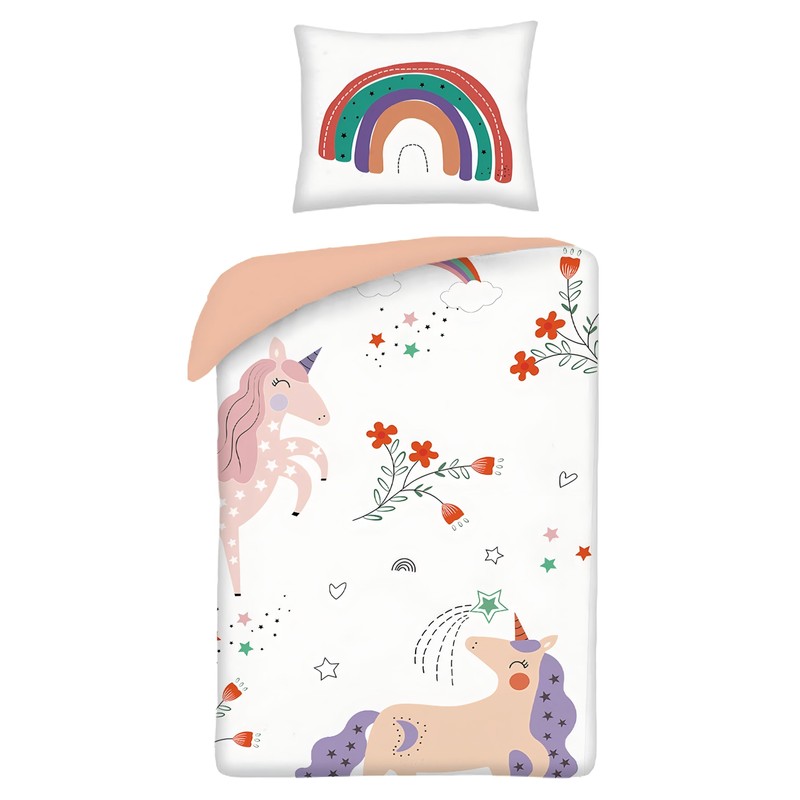 CINYE Children's Girls Kawaii Unicorn Bed Linen 135 x 200