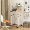 Tangkula Mobile Standing Desk, Height-Adjustable Laptop Podium Cart with Tilting