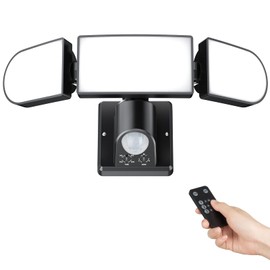 maxtachi LED Spotlight with Motion Sensor Outdoor 35 W, 6000 LM Super Bright Outdoor Spotlight with Adjustable 3 Heads with PIR Control and IP65 Waterproof Floodlight Applies to Garden Garage Gate