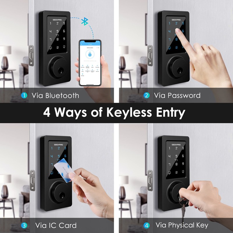 Keyless Entry Door Lock, Smart Deadbolt Lock with Bluetooth App,