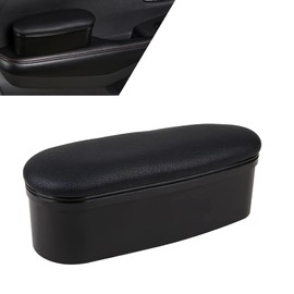 Shakas Car Armrest Pad, Door Elbow Heightening Soft Support Pillow, Retractable Panel Self-adhesive Multifunctional Rest Mat with Storage Box, for Most Cars Trucks Pressure Reducing Pad (Black)