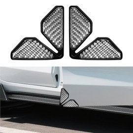 QZTYTY 2PCS Car Door Corner Protector Edge Guards, Truck Door Edge Protector, Carbon Fiber Anti-Collision Doors Corner Sticker Film, Self-Adhesive Auto Scratch Sticker Film for Cars (Silver)