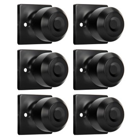 Haidms 6 Packs Black Closet Door Knobs Dummy Door Knob, Individual Dummy Door Knob Single Side, Matte Black Interior Door Knobs