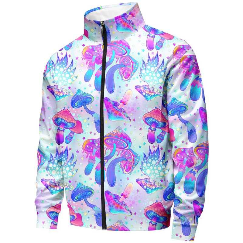 Spanoous Retro 80s 90s outfit for men mushroom tracksuits sweatsuits