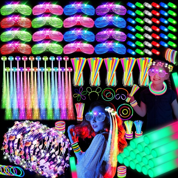 HONLYNE302 PCS Glow in the Dark Party Supplies, 20 LED