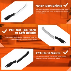 TQRR 3Pcs Cleaning Brush- Includes 1 Soft Bristle Cleaning Brush, 2 Hard Crevice Brush, Bathroom Cleaning Brush, Multifuntianal Grout Brush, Cleaning Tools for Auto Vent Wheel Kitchen House (Black)