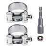 SKIR'CO (Pack of 2) Reinforced Hose Clips 26-28mm Galvanised Steel