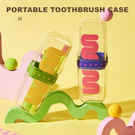 Travel Toothbrush Case 3-in-1 Portable Business Trips Wash Cup Minimalist Large Capacity Toothpaste Container Holder Organizer Toothbrushes Storage Box for Traveling Camping Business Trip, Yellow