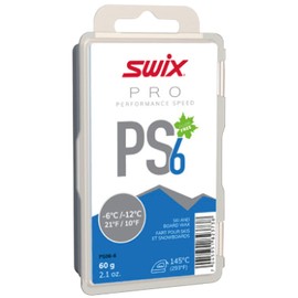 SWIX PS6 Blue PS06-6 Racing Wax, Basic, 2.1 oz (60 g), -6 to -12C PRO Performance Speed PS, Snowboarding, Skiing, Winter Sports, Maintenance, Winter, Alpine, Snowy Mountain
