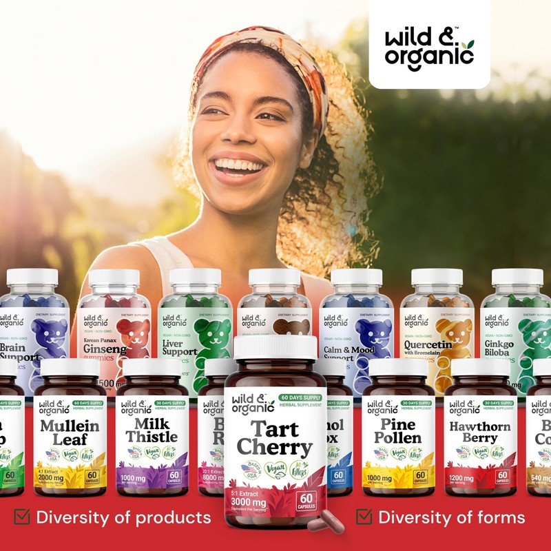 Wild & Organic Tart Cherry Capsules 600 mg - Uric