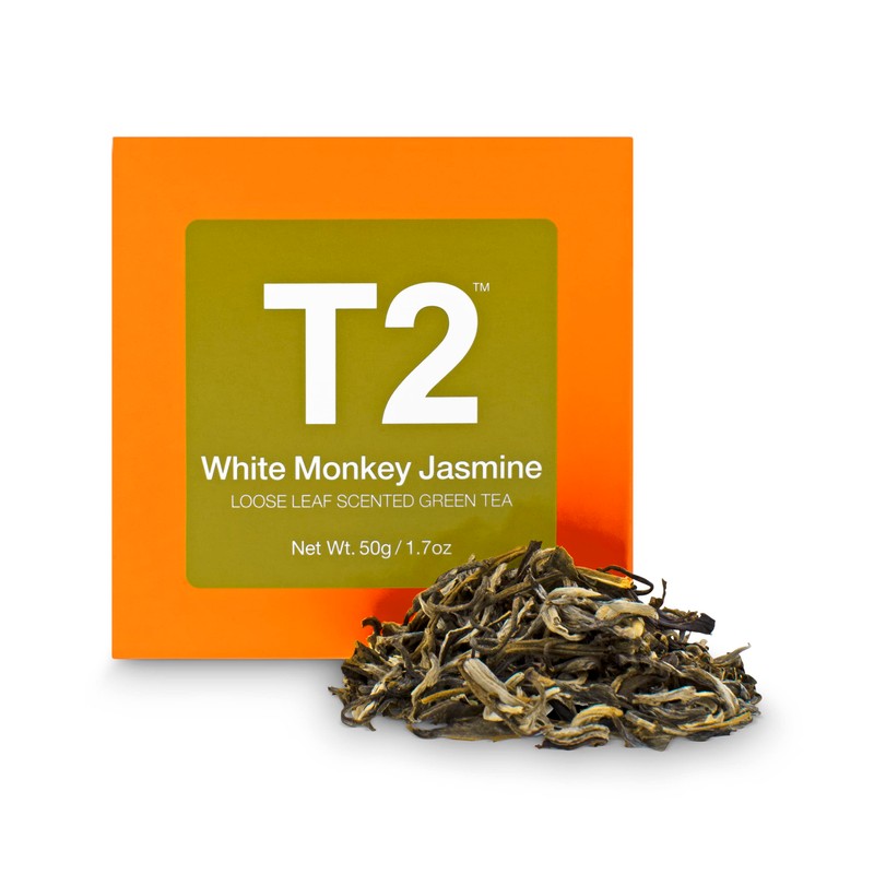 T2 White Monkey Jasmine Green Tea, Loose Leaf Green Tea