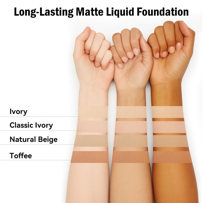 FV 2 Pack Waterproof Foundation, Lightweight & Medium Coverage Foundation