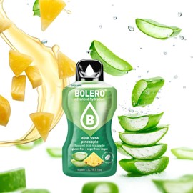Bolero ALOE VERA PINEAPPLE 24x3g | Saftpulver ohne Zucker, gesüßt mit Stevia + Vitamin C | geeignet für Kinder, Diabetiker | glutenfrei und veganfreundlich | der Geschmack gemischter Beeren