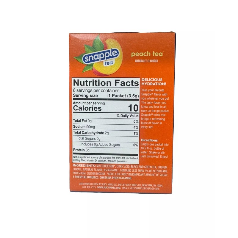Snapple Diet Snapple Peach Tea Lot of 6 Boxes SINGLES
