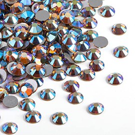 beadsland 1440 diamantes de imitación de cristal con parte trasera plana, gemas redondas, topacio Lt.Colorado AB, SS20, 0.181-0.189 in