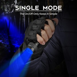 UltraFire WF-501BL PRO Blue LED Torch 450-460 nm, 10 W Single Mode Blue Light Torch, 200 m Blue Light Small Torch for Night Fishing and Night Hunting