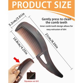 CULEB Anti-Schuppenkamm,Energie-Massagekamm für Schuppenentfernung,Haarreinigung,Kopfhautmassage,Brauner Anti-Schuppen-Massagekamm aus Kunststoff,Unisex,Outdoor-Enthusiasten,Reisende