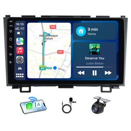 for Honda CRV Radio 2007-2011 : 4 Core 64G 9 Inch Touch Screen Stereo Head Unit Replacement with Wireless Carplay Android Auto Bluetooth GPS 5G WiFi FM SWC Mirror Link Backup Camera