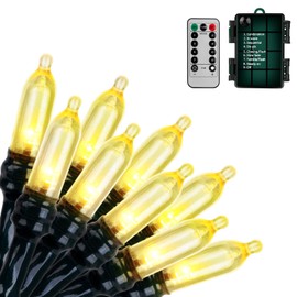 Koxly 18ft Battery Operated String Lights,Outdoor String Lights Christmas Lights 50 Led String Lights with Remote Timer Waterproof for Indoor Outdoor Garden Party Christmas Decoration, Warm White