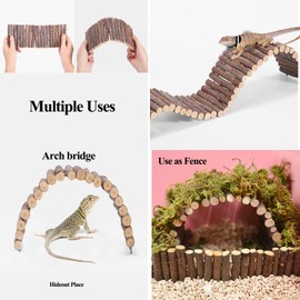 RUNANIA Crested Gecko Tank Accessories，Reptile Vines Plants with Coconut Shell Ladder Hideout Hermit Crab Decor for Bearded Dragon Lizard Chameleon Tortoise Snake