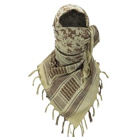 Palestine Shemagh White/Black 100% Cotton Keffiyeh Scard Wrap Men and Women - Color: Desert Camo