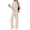 WIHOLL Travel Outfits for Women High Neck Basic Lounge Set