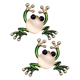 Acxico 2 pc Lovely Women Fashion Jewelry Lapel Collar Pin Brooch Frog Shape Brooch Alloy