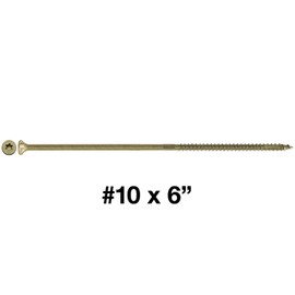 Jake Sales #10 x 6 Bronze Coated Multipurpose Wood Screw Torx/Star Drive Flat Head (1 Pound - 32 Approx. Screw Count) Exterior Coated - ACQ Compatible Wood Screws