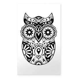 CafePress Sugar Skull Owl Rectangle Bumper Sticker Car Decal