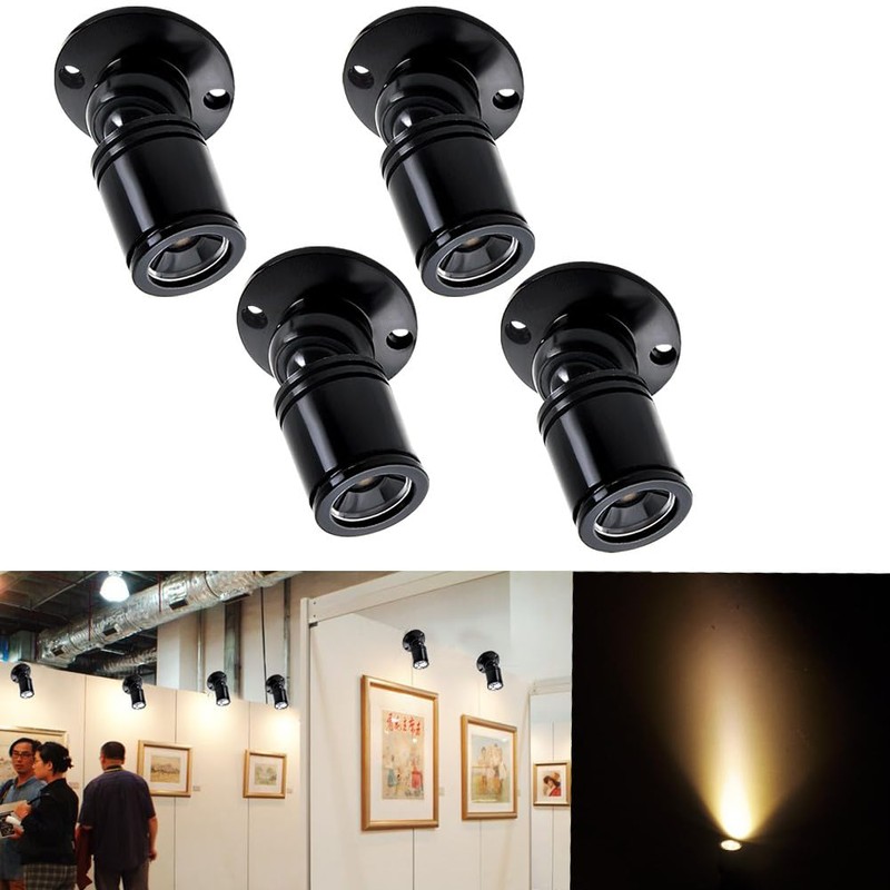 Sorfia 4Pcs 1W Mini LED Spotlight Spot Lights Mini Spotlights