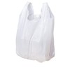 Carry-Out Plastic Bag-White Plain T-Shirt Bag 11.5"x6.5"x21.5" 15Mic (White, 1000/Case)