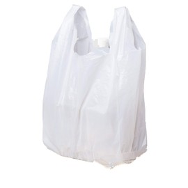 Carry-Out Plastic Bag-White Plain T-Shirt Bag 11.5"x6.5"x21.5" 15Mic (White, 1000/Case)