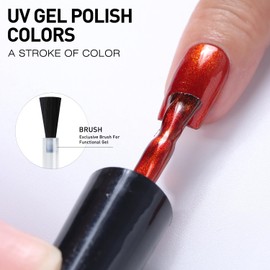 beautilux Red Cat Eye Gel Nail Polish, 1Pcs Red Cat Eye Color Gel Polish High Gloss Manicure Salon at Home for Women (10ML) (M-MY-01)