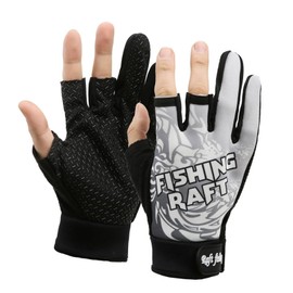 HASAKI Guantes de Pesca Profesional, Guantes de Tres dedoselásticos y Transpirables,Guantes Deportivos de protección，Guantes de Medio Dedo para Pesca, Kayak, conducción, Escalada-Gris