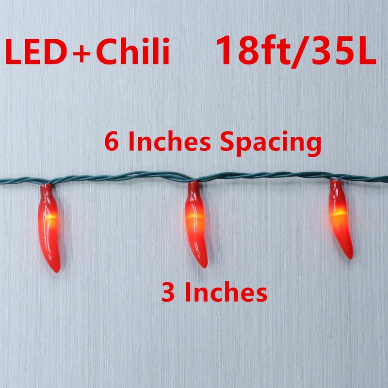 LUCKY SHINE 35 Red Pepper Decorative Lighting String, Commercial Grade