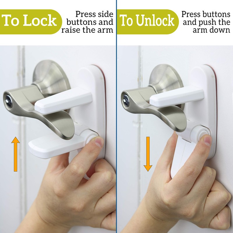 Door Lever Lock (3 Pack) Prevents Toddlers from Opening Doors.