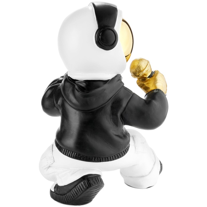 BRUBAKER Decorative Astronaut Singer Figure with Gold Microphone and Black
