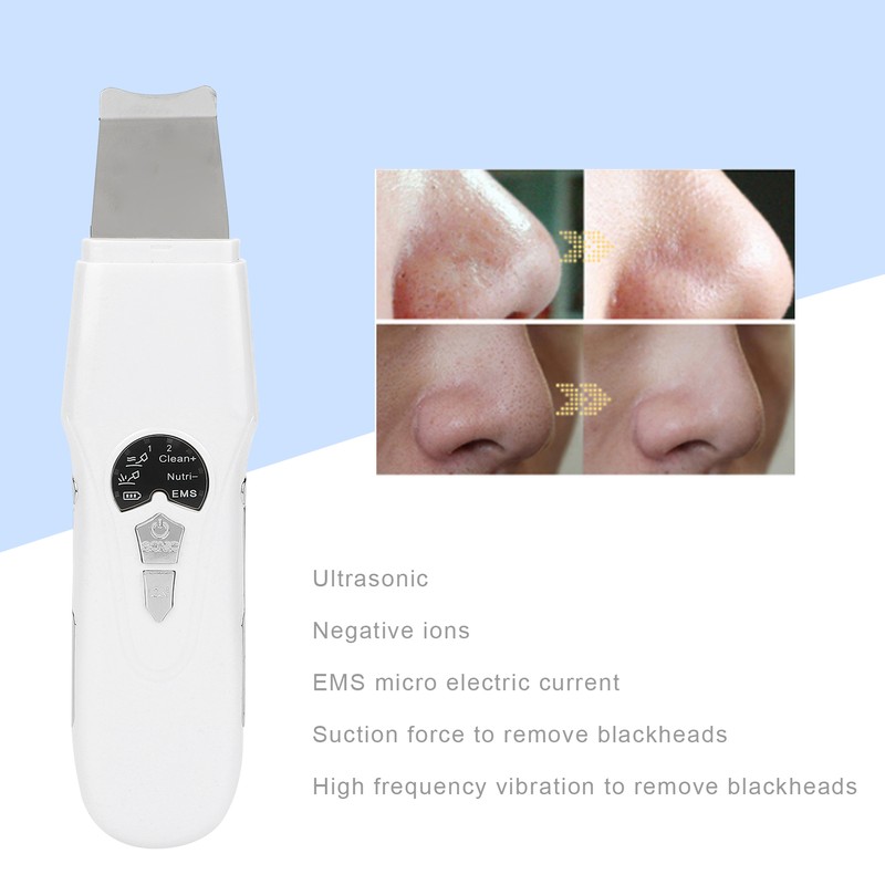 Facial Skin Scraper Ultrasonic Skin Scrubber Spatula 2 Gears Vibration
