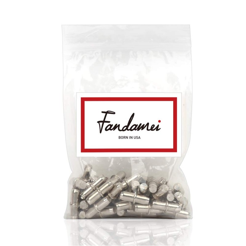 FANDAMEI 50 Pack Shelf Pins, Metal Nickel Support Pegs Cabinet