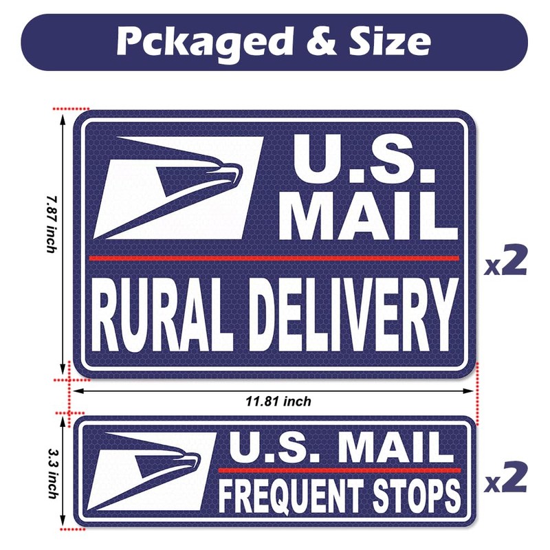 ROMINVIC Car Magnets Postal,Heavy Duty U.S. Reflective Mail Delivery Driver