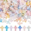 SUNNYCLUE 1 Box 200pcs Acrylic Cross Bead Mini Cross Beads