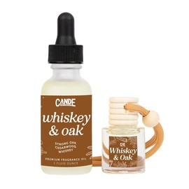 Car Freshener & Refill Bundle - Long Lasting Car Fragrance:_Whiskey + Oak