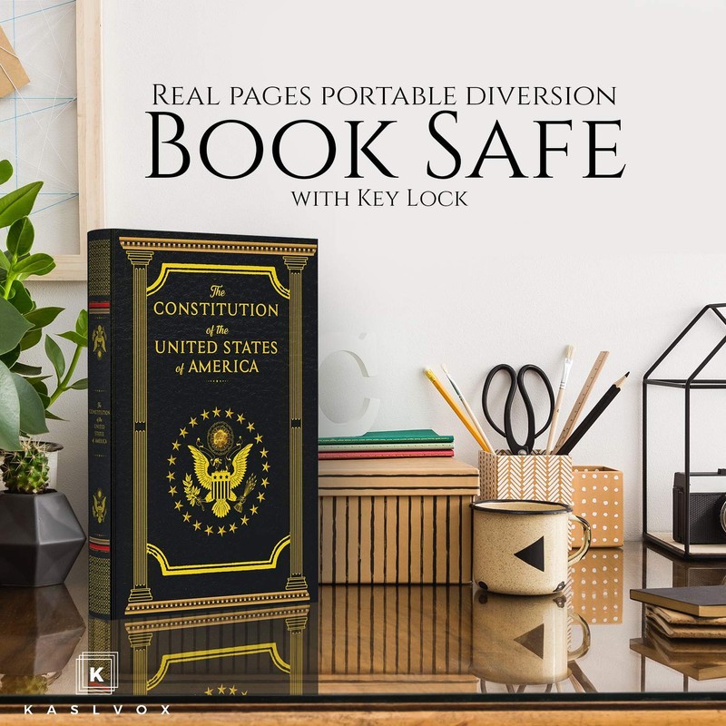 Fake Book Box - Small Safe Box with Key Lock