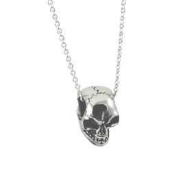 apop nyc 925 Sterling Silver Mini Skull Pendant Necklace [Jewelry] 30 Inches