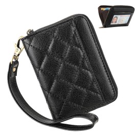 FALAN MULE Wallet Women Credit Card Holder Wallet RFID Blocking Leather Small Wallet for Women with Wristlet