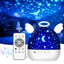 Diboniur Starry Sky Projector Children with 22 Films, Snooze Lights for Children, Dimmable Night Light Star Projector Baby, Night Lamp Children's Room with 360° Rotation, 20 Lullaby