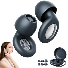 Tapones Auditivos para Dormir, Ear Plugs Lavable y Reutilizable, Tapones Oidos de Silicona con 8 Earplugs y Caja (Azul Oscuro)