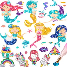 Gem Diamond Painting Kit for Kids, 26 Pieces Diamond Painting Stickers with DIY Painting Tools to Create Your Own Magical Stickers Cute Art and Crafts for Girls Boys