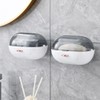 NICAVKIT 2 Pack Shower Soap Dish Holder with Lid, Bar